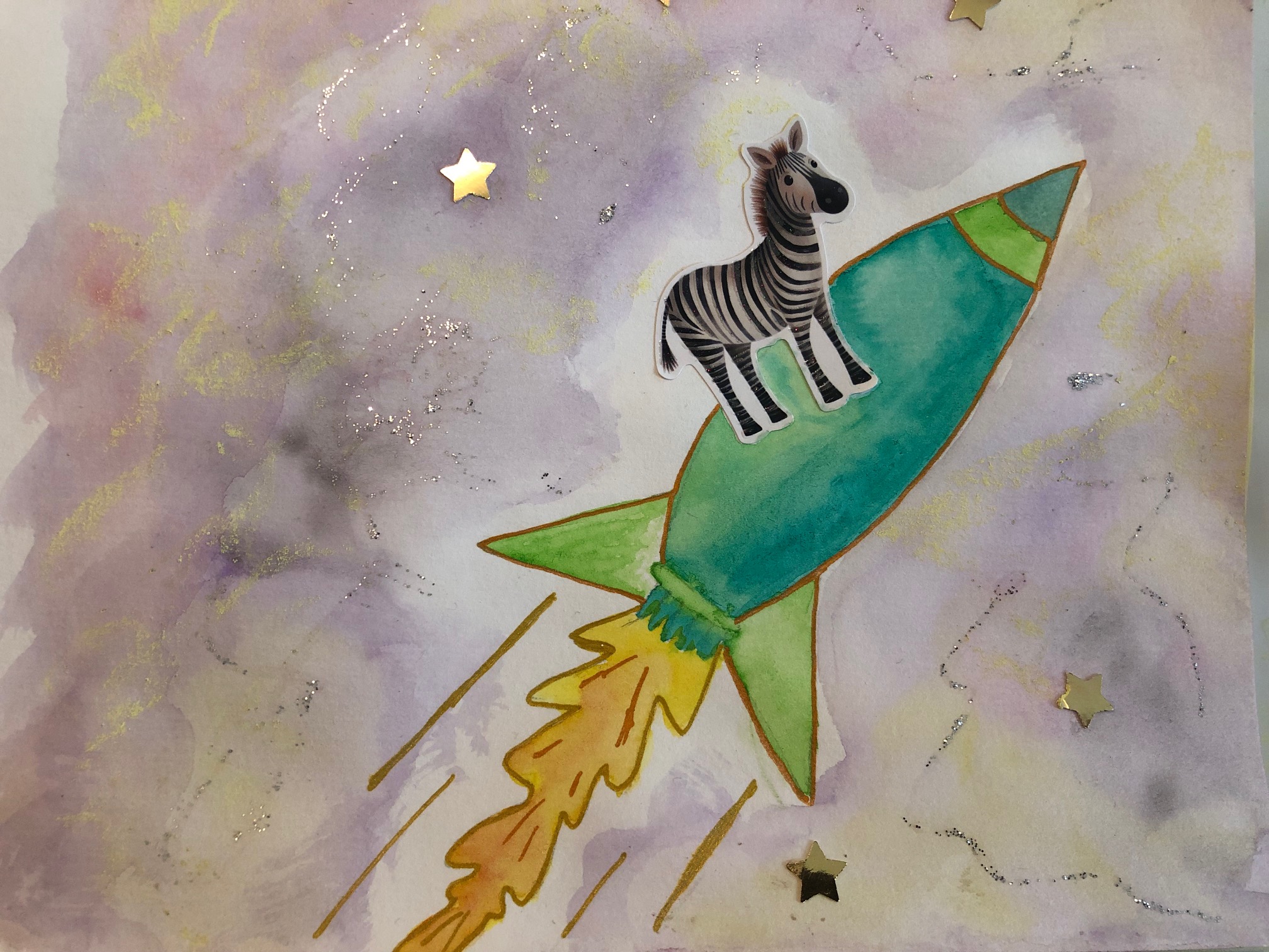dessin-zebre-fusee Dessin zèbre art thérapie à Gan